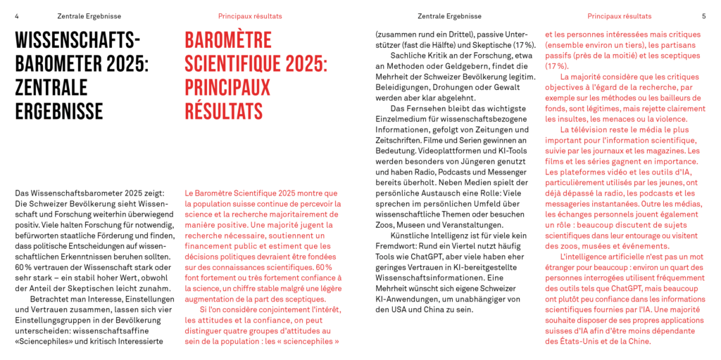 Zentrale Ergebnisse | Principaux Résultats